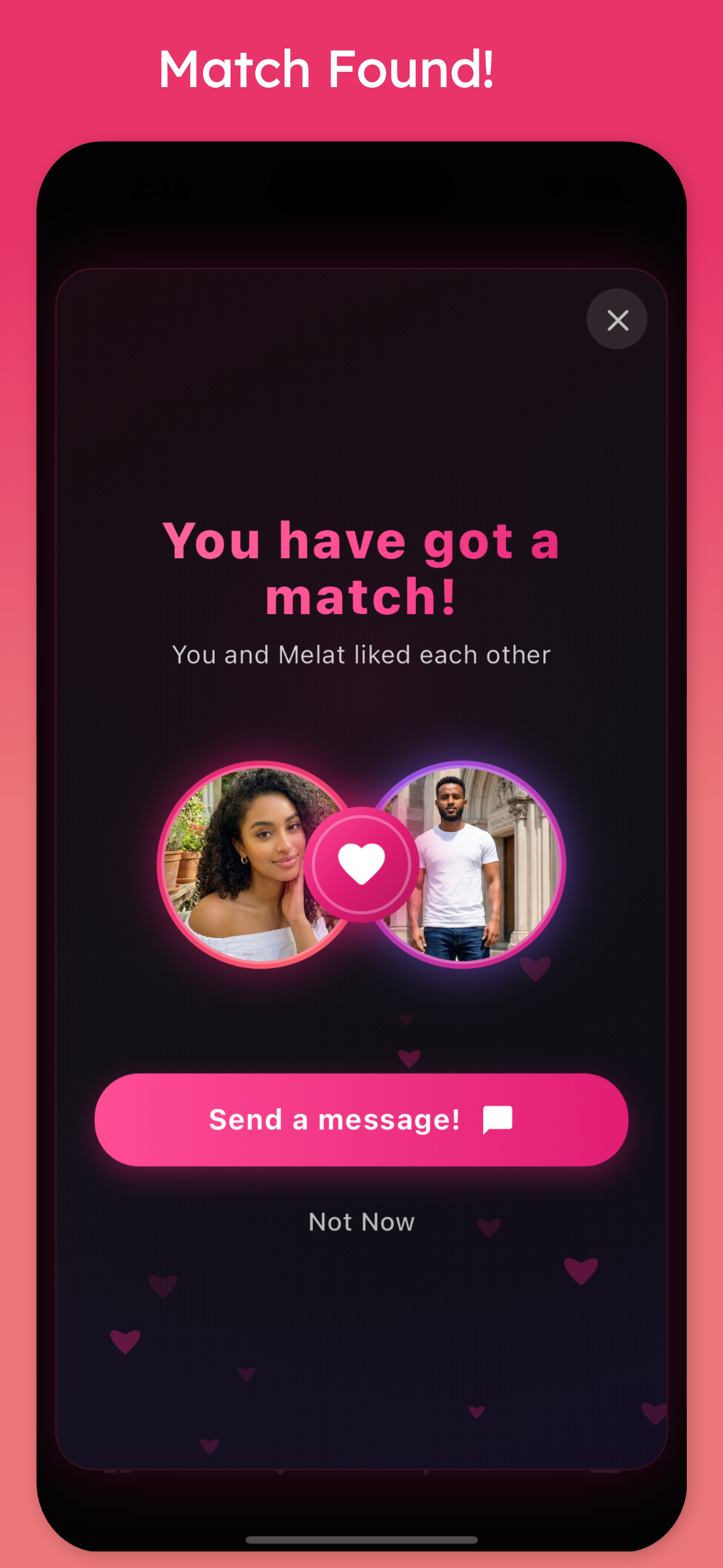 Gojo Dating App - Match found celebration